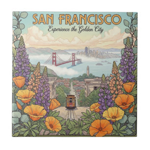 San Francisco kabeltram ansichtkaart Tegeltje