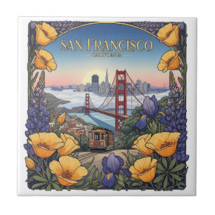 San Francisco kabeltram ansichtkaart Tegeltje