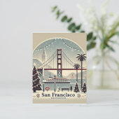 San Francisco Kerstmis - Golden Gate Bridge Briefkaart (Staand voorkant)
