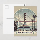 San Francisco Kerstmis - Golden Gate Bridge Briefkaart (Voorkant / Achterkant)