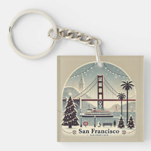 San Francisco Kerstmis - Golden Gate Bridge Sleutelhanger
