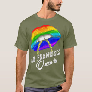 San Francisco Koningin LGBTQ Gay Pride Regenboogvl T-shirt