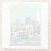 San Francisco  Kunst Glazen Onderzetter (Achterkant)