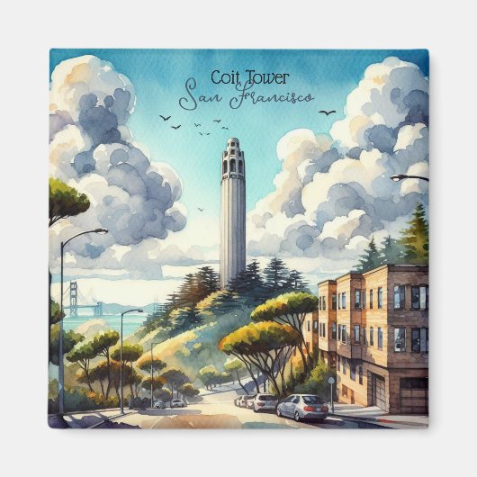 San Francisco Landmark Souvenir Magneet (Voorkant)