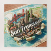 San Francisco Landmarks Golden Gate Bridge 3D Art Legpuzzel (Verticaal)