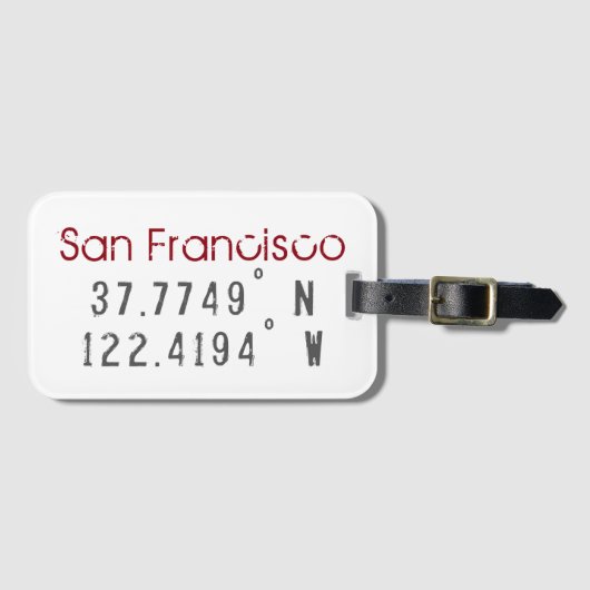 San Francisco Latitude Longitude Bagagelabel (Voorkant (horizontaal))