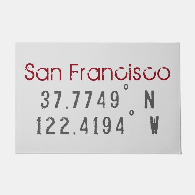 San Francisco Latitude Longitude Deurmat (Voorkant)