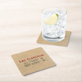 San Francisco Map Coordinates Urban Vierkante Kartonnen Onderzetter (Insitu)