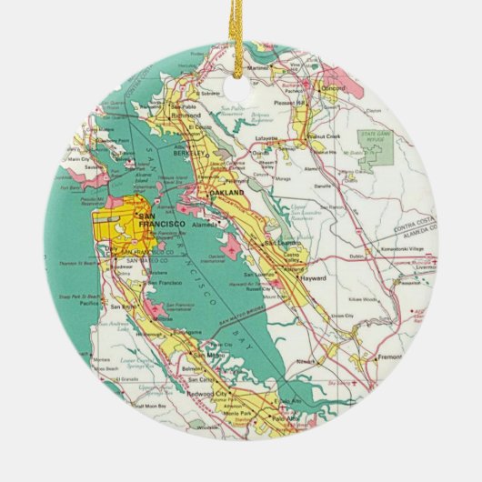 San Francisco Map Ornament (Achterkant)