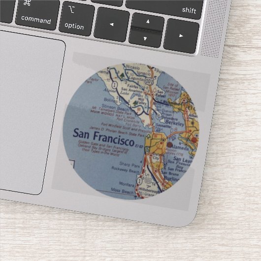 San Francisco  Map Round Sticker (Detail)