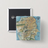 San Francisco Map Vierkante Button 5,1 Cm (Voorkant /achterkant)