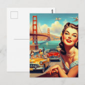 San Francisco meisje illustratie Briefkaart (Voorkant / Achterkant)