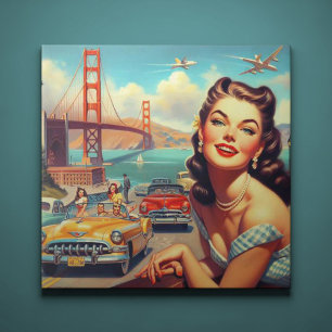 San Francisco meisje illustratie Tegeltje