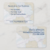 San Francisco Nautical Chart Clean Fresh Blue Tan Visitekaartje (Voorkant / Achterkant)