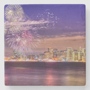 San Francisco New Year Fireworks Stenen Onderzetter