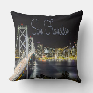 San Francisco Night Sky Line Golden Gate Bridge Kussen