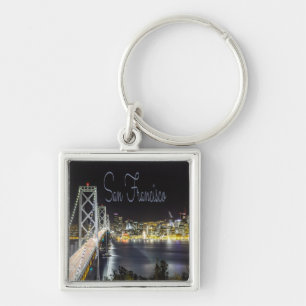 San Francisco Night Sky Line Golden Gate Bridge Sleutelhanger
