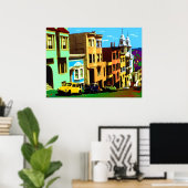 San Francisco Nob Hill - Pop Art Print (Thuiskantoor)