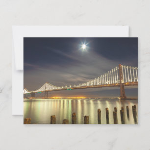 San Francisco Oakland Bay Bridge bij nacht Briefkaart