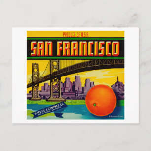 San Francisco Oranje Label Briefkaart