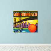 San Francisco Oranje Label Canvas Afdruk (Insitu (Houten vloer))