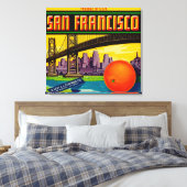 San Francisco Oranje Label Canvas Afdruk (Insitu (Slaapkamer))