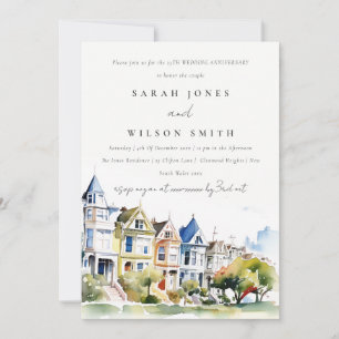 San Francisco Painted Ladies Bruiloft Jubileum Kaart