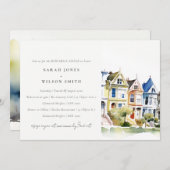 San Francisco Painted Ladies Rehearsal Dinner Kaart (Voorkant / Achterkant)