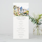 San Francisco Painted Ladies Wedding Program Kaart (Staand voorkant)