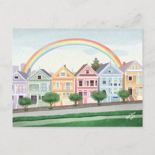 San Francisco Pastel Painted Ladies Blank Briefkaart