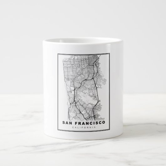 San Francisco Peninsula Map Extra Grote Beker (Voorkant)