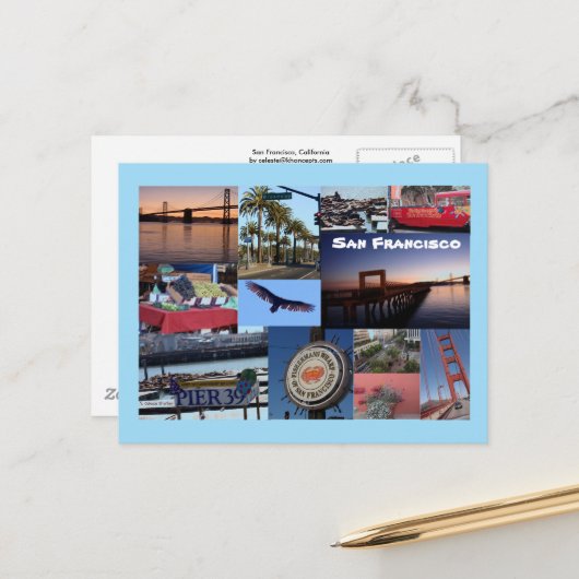 San Francisco Photo Collage Briefkaart (Voorkant / Achterkant in situ)