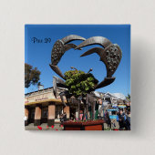 San Francisco Pier 39 Crab Statue Pinback Button (Voorkant)