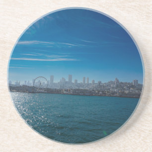 San Francisco Pier 39 Waterfront Foto Zandsteen Onderzetter