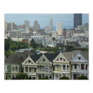 San Francisco Postcard Row Stadsscene Fotografie Foto Afdruk