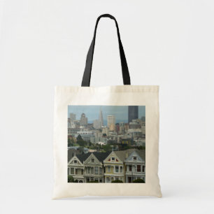 San Francisco Postcard Row Stadsscene Fotografie Tote Bag