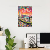 San Francisco Psychedelic Rainbow Art Print (Thuiskantoor)