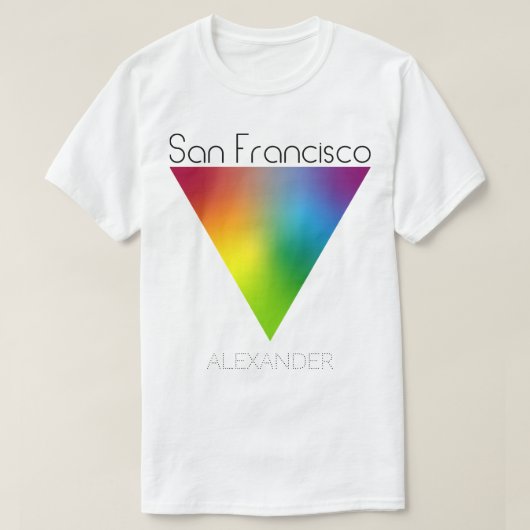 San Francisco Rainbow Triangle Gay LGBT Pride Name T-shirt (Design voorkant)