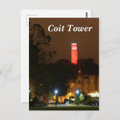 San Francisco Red Coit Tower Briefkaart (Voorkant / Achterkant)