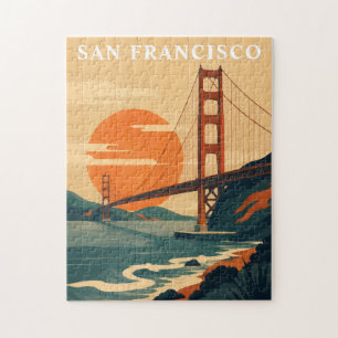 San Francisco Reis Vintage Golden Gate Bridge Legpuzzel
