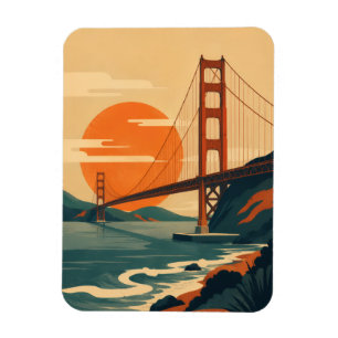 San Francisco Reis Vintage Golden Gate Bridge Magneet