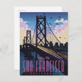 San Francisco Reisposter Aankondigingskaart (Voorkant / Achterkant)