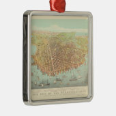  San Francisco Restored Map, 1878 Kerstmis Metalen Ornament (Rechts)