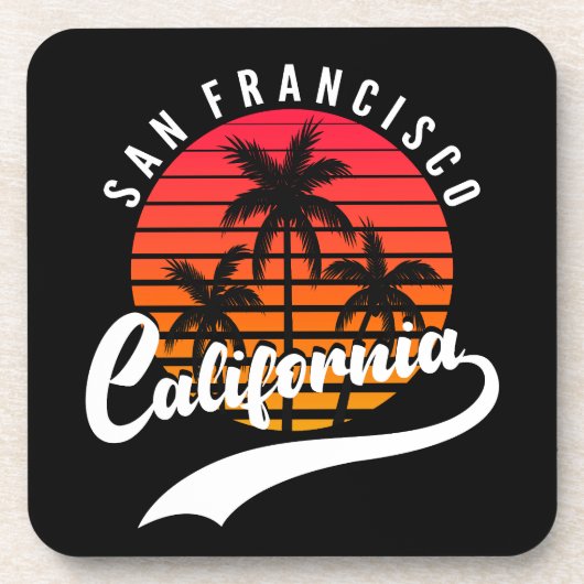 San Francisco Retro Sunset Beverage Coaster Bier Onderzetter (Voorkant)