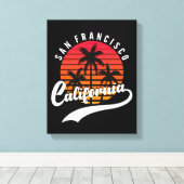 San Francisco Retro Sunset Canvas Print (Insitu (Houten vloer))