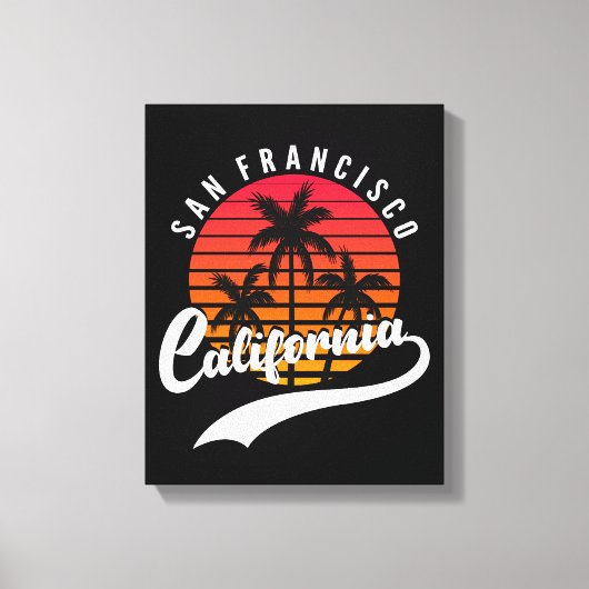 San Francisco Retro Sunset Canvas Print (Voorkant)
