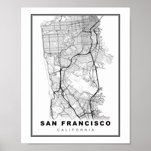 San Francisco-schiereilandkaart Poster (Voorkant)