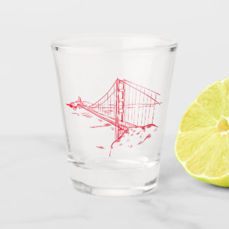 San Francisco Shot Glass w/Golden Gate Bridge Glas