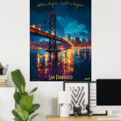 San Francisco Skyline à Dusk Poster - Romantique (Bureau à domicile)