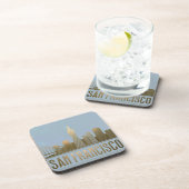San Francisco Skyline Blue Gold Onderzetter Set (Rechterzijde)